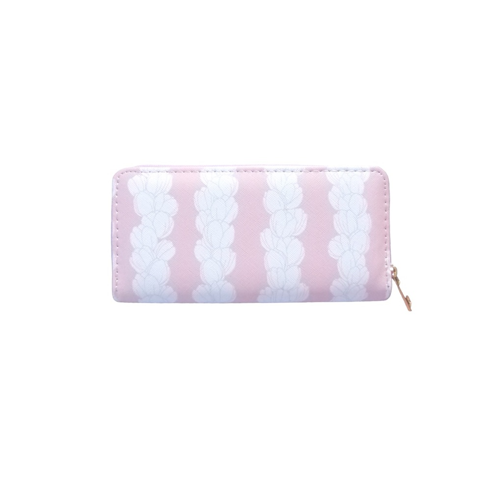 Pink Pikake PU Leather Wallet